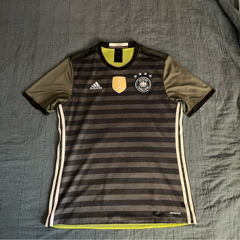 Adidas Germany Black and Gray Training Jersey - Large